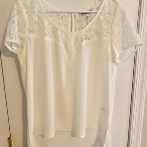 Express Off-white Lace Yolk Top - NWT - Medium